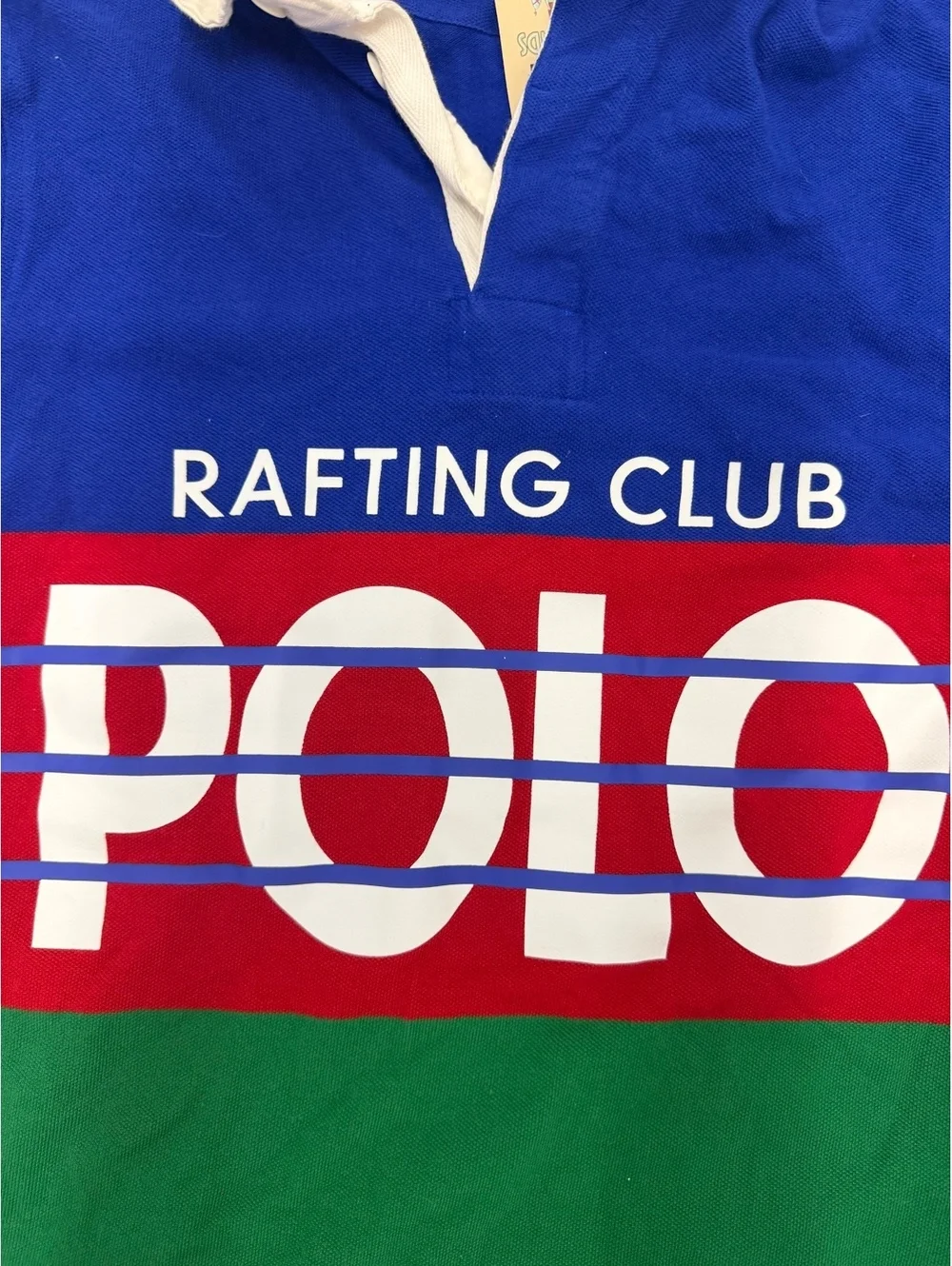 Polo Ralph Lauren Rafting Club Colorblock Rugby Shirt Mens Small Blue Red Green